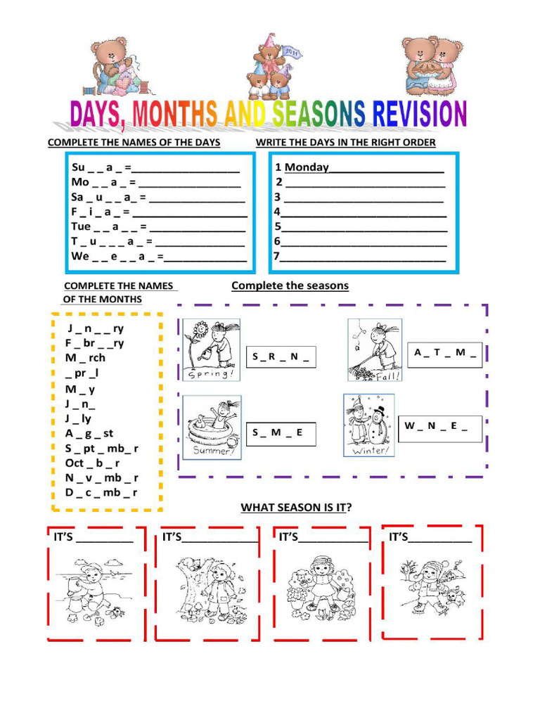 day,months and seasons | PDF