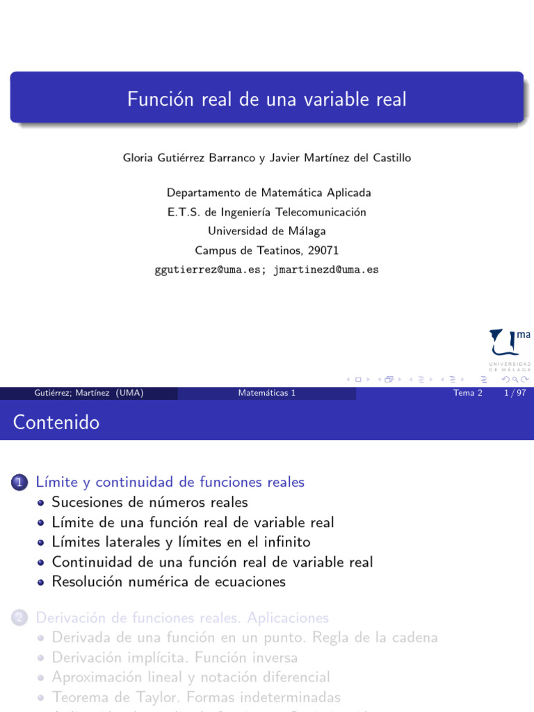 Pres2 Funcion Real de Una Variable Real | PDF