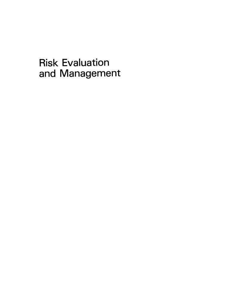Risk Evaluation and Management | PDF