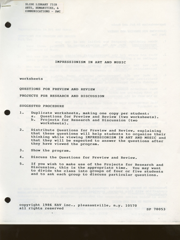 Impressionism In Art And Music Slide Set Pdf