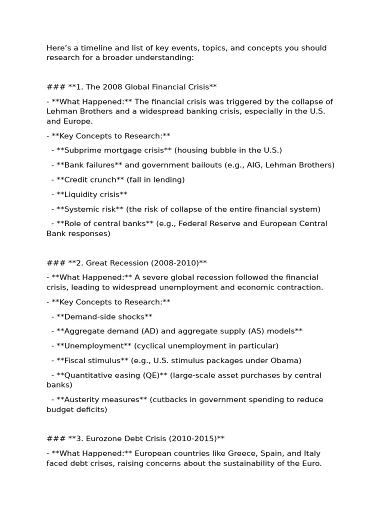 Economic History 2008-Present | PDF