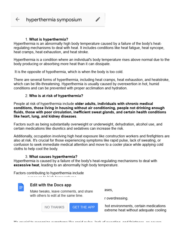 Hyperthermia Symposium | PDF