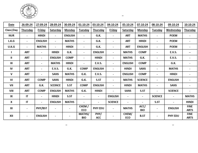 Half Yearly Examination (2024 | PDF