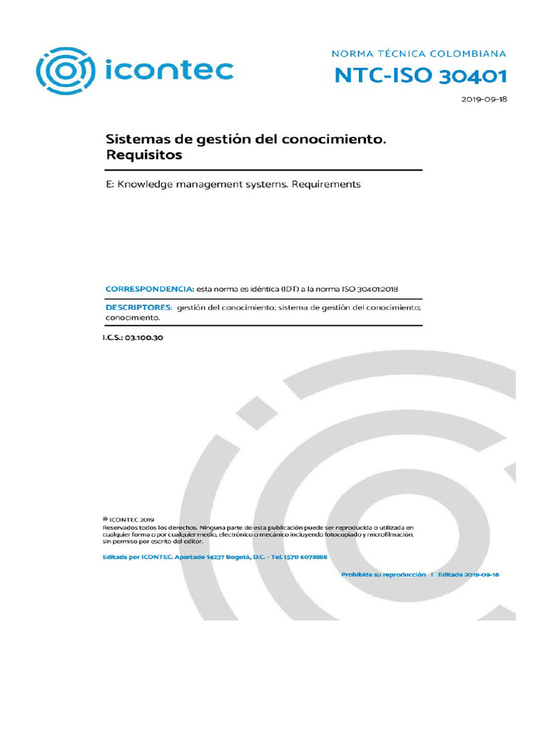 NTC-iso 30401 | PDF
