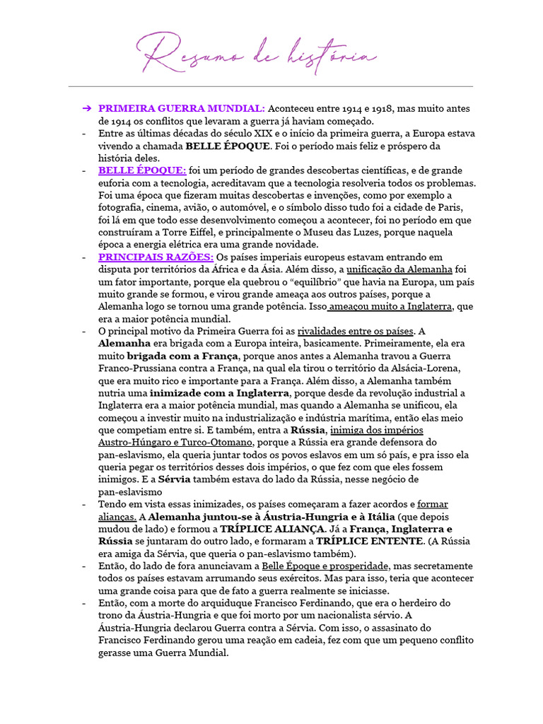 Resumo de História | PDF