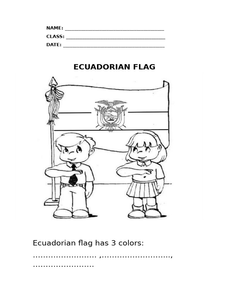 Ecuadorian flag worksheet pdf