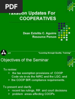 D Taxation Updates For Coops by Dean Estelita C. Aguirre