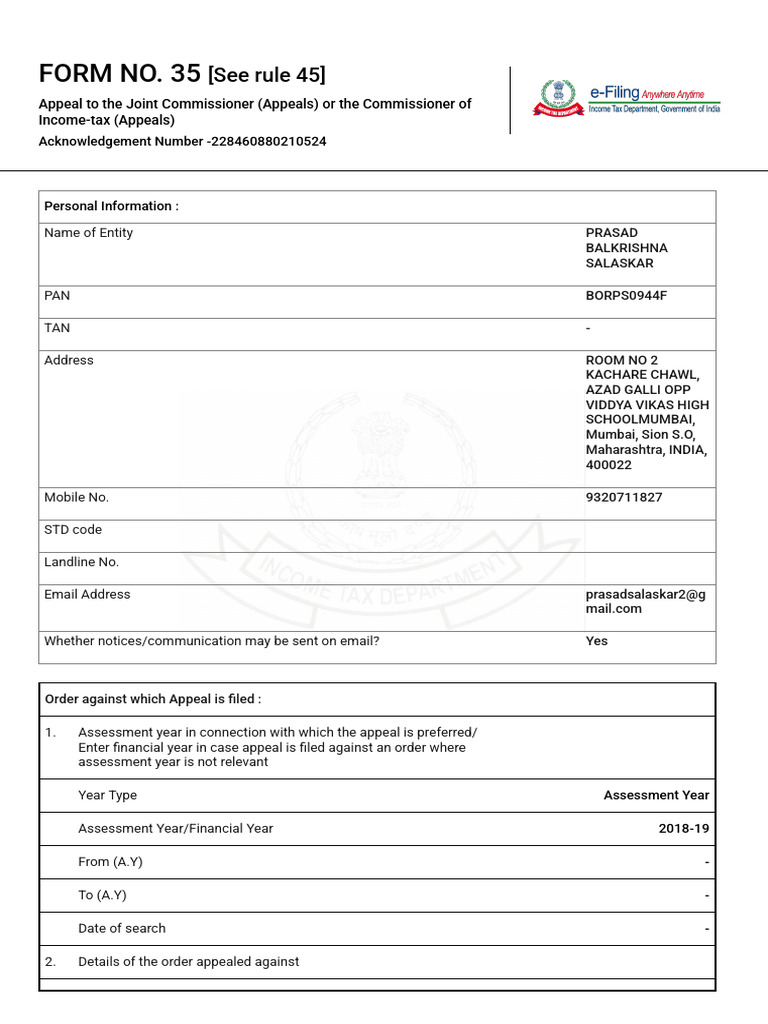 Form 35 - Filed Form | PDF