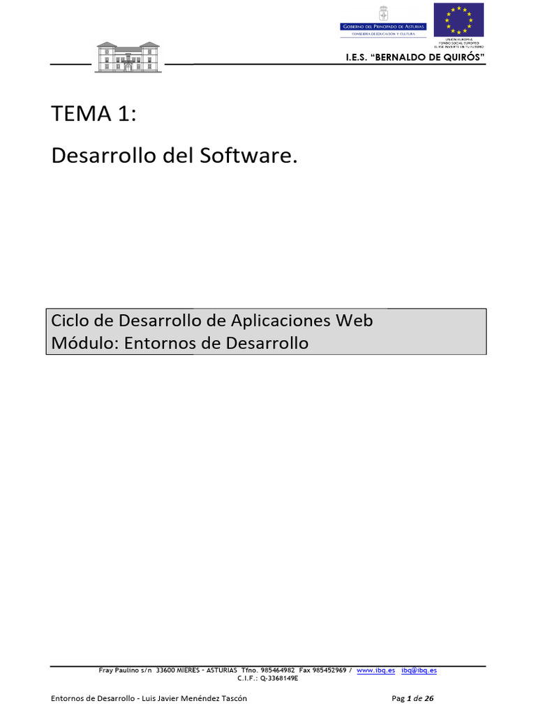 Tema 1 - Desarrollo Del Software | PDF