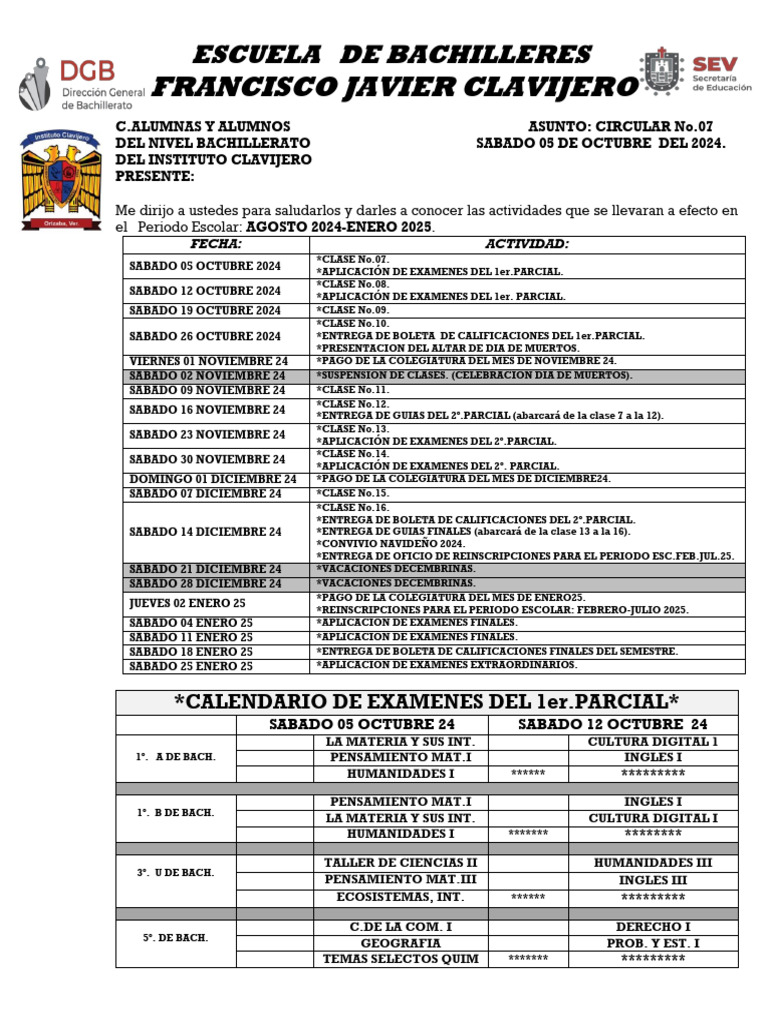 Circular 07 Ago.2024 - Ene.2025 | PDF