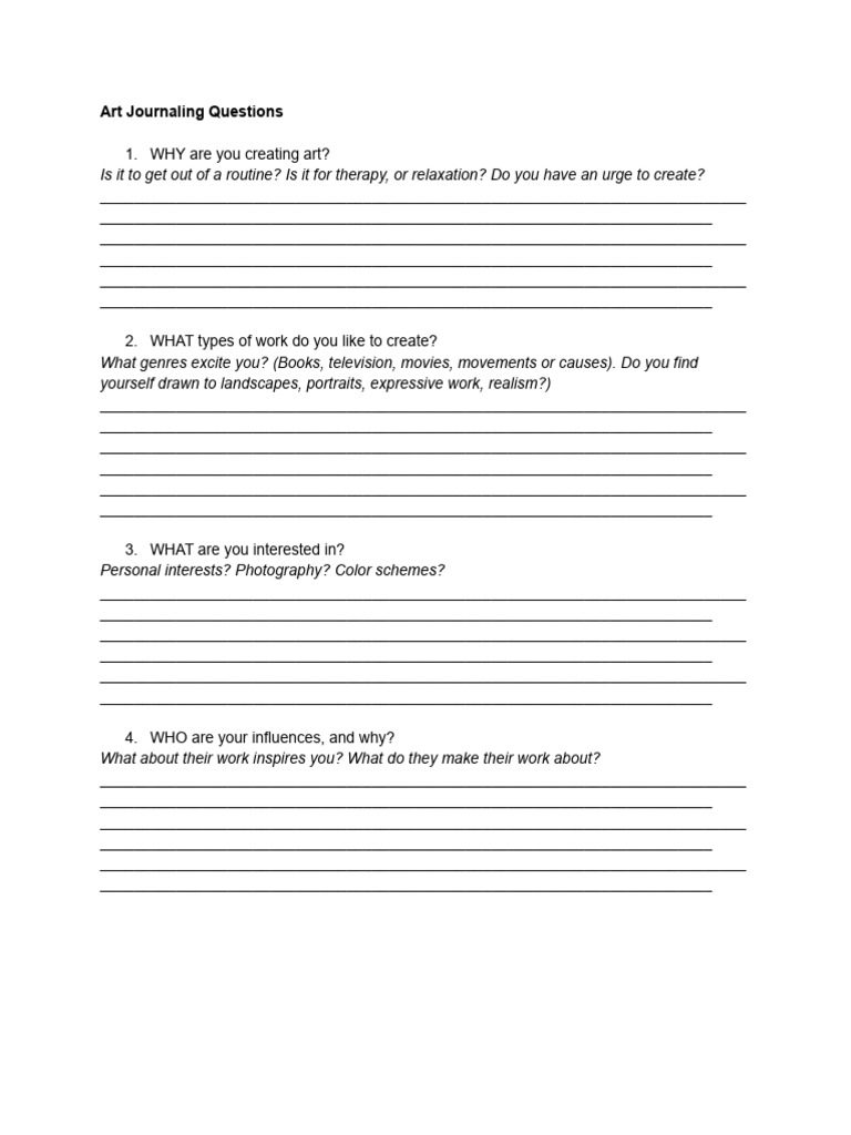 U1 01 Art Journaling Questions | PDF
