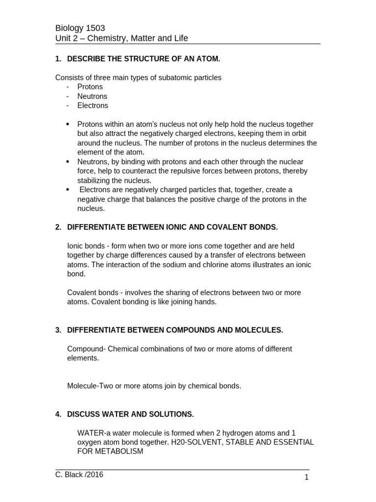 Course Notes - Unit 2 | PDF