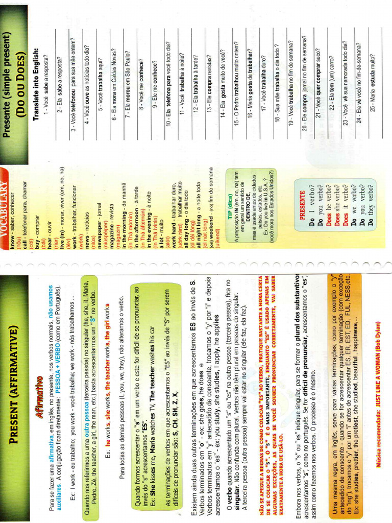 Inglês Auxiliar Do Does Pdf