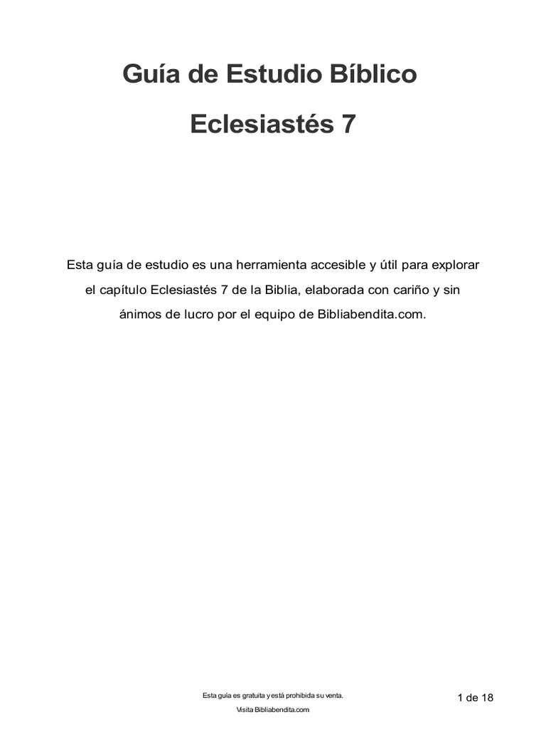 Eclesiastes 7 Pdf