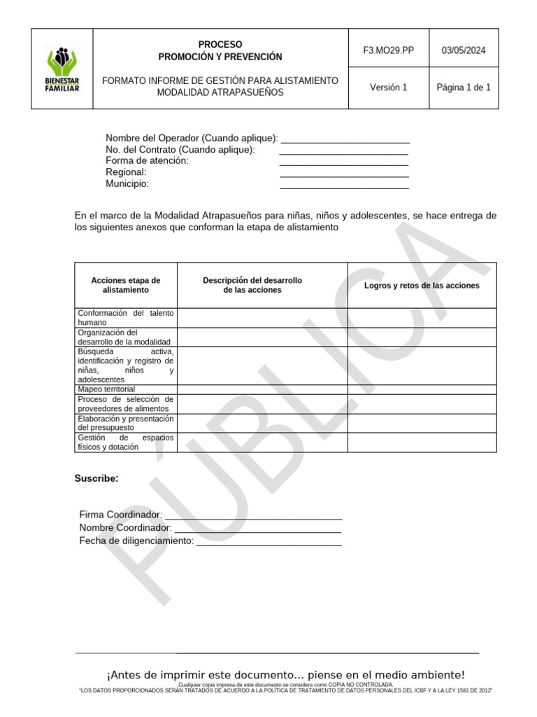 F3.mo29.pp Formato Informe de Gestion para Alistamiento Modalidad ...