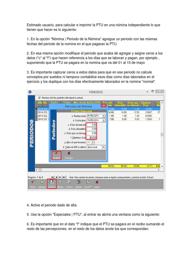 Calculo De La Ptu Nomina Independiente Pdf