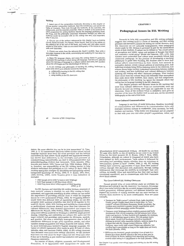 Pedagogial Issues in ESL Writing | PDF