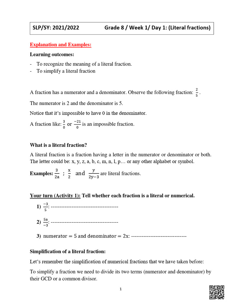 SY21 22 SLP - Gr8 W1 D1 Math Explanation | PDF | Mathematical Objects ...