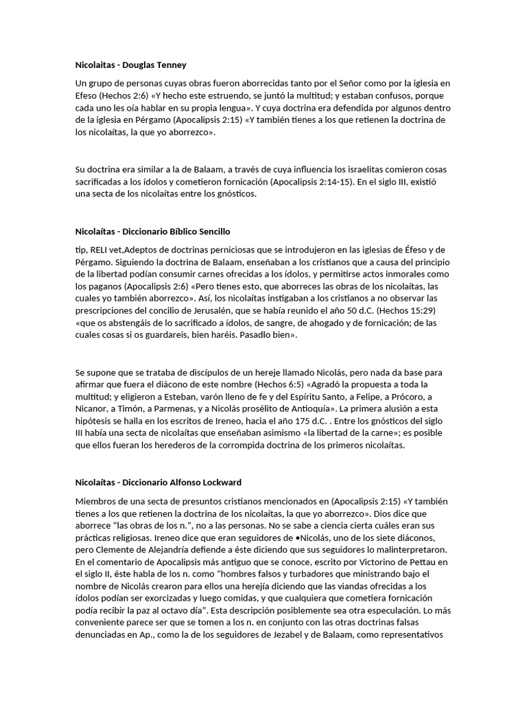 Nicolaitas | PDF