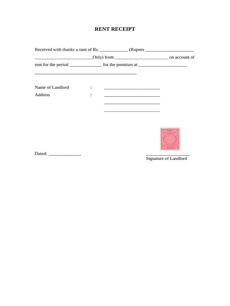 Rent Receipt | PDF