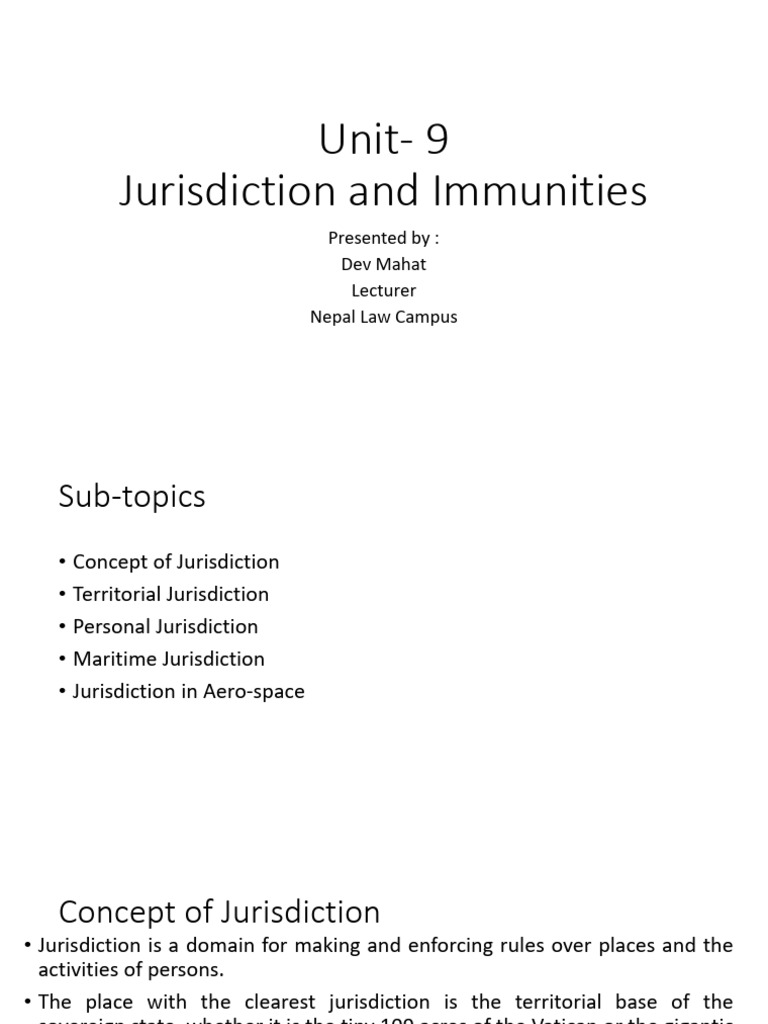 Jurisdiction and Immunities | PDF