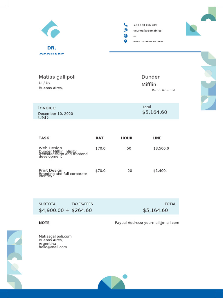 Dunder Mifflin Web Design Invoice | PDF