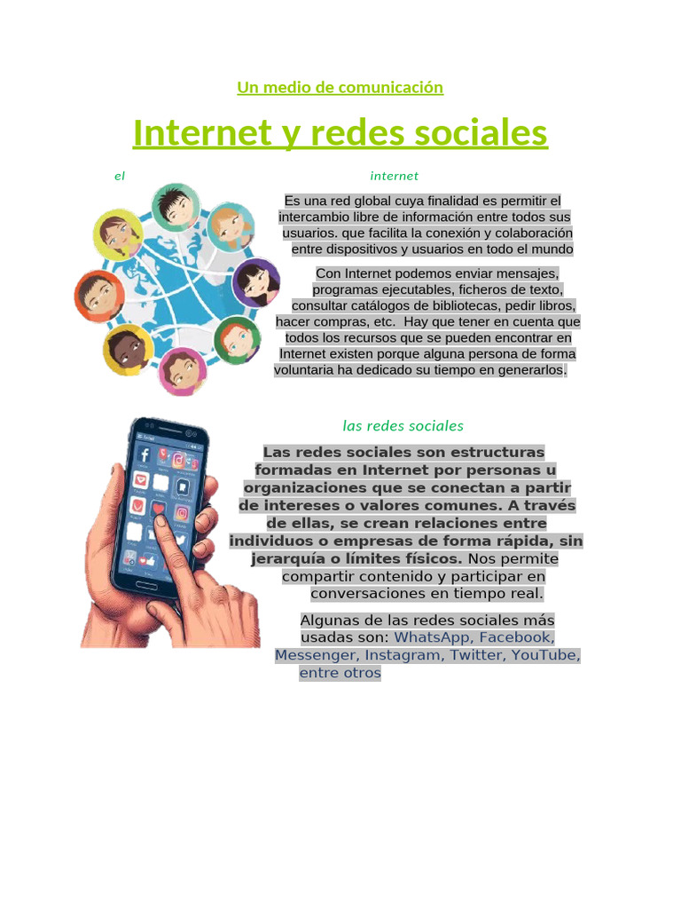 El Internet y Las Redes Sociales (Un Medio de Comunicación) | PDF