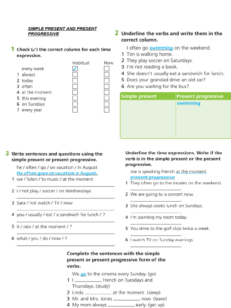 Present Simple and Continuous | PDF | Subject (Grammar) | Verb