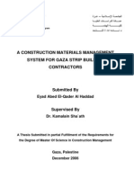 A Construction Materials Management System For Gaza Strip Building Contractors