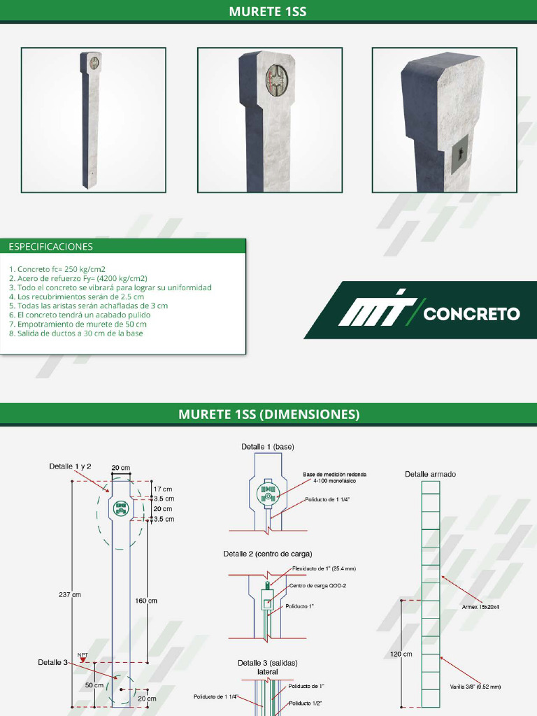 Muretes de Medicion 1SS MIT Concreto | PDF