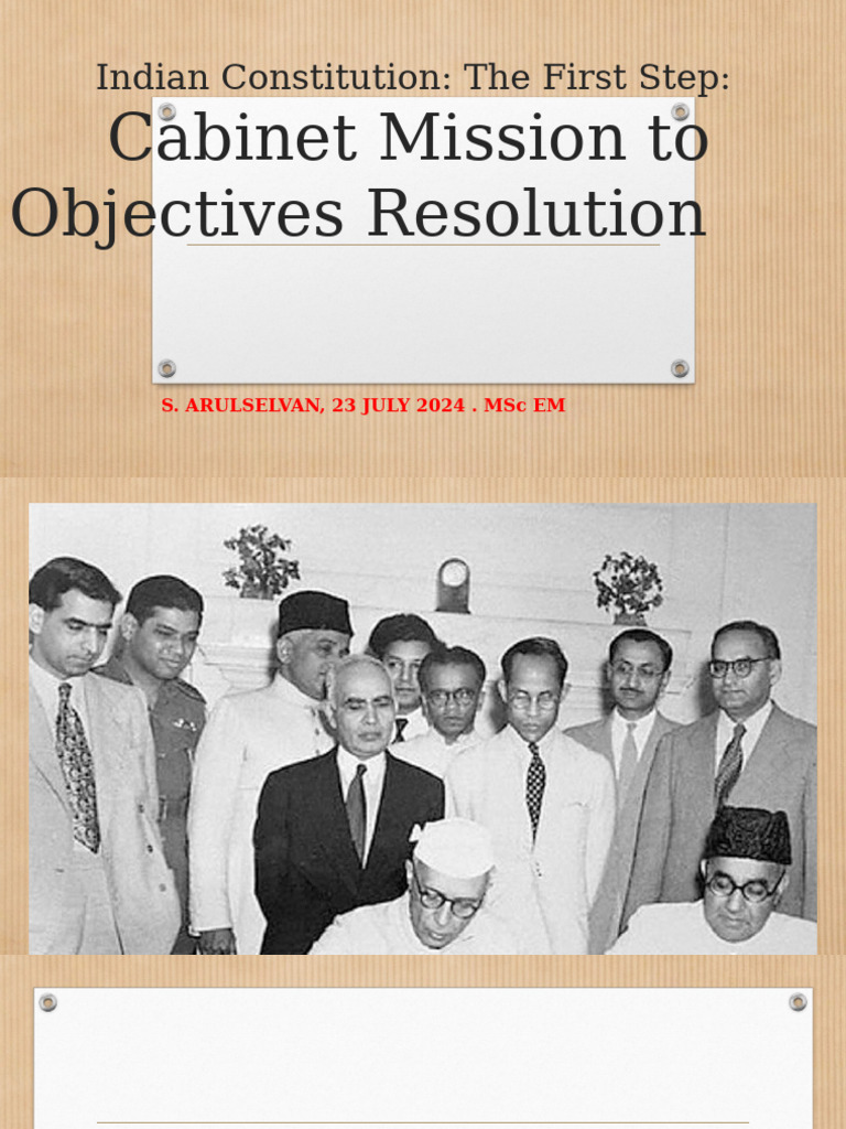 1 Indian Constitution- Cabinet Mission Plan to Objectives Resolution ...