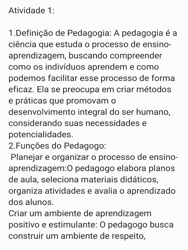 Definição de Pedagogia | PDF