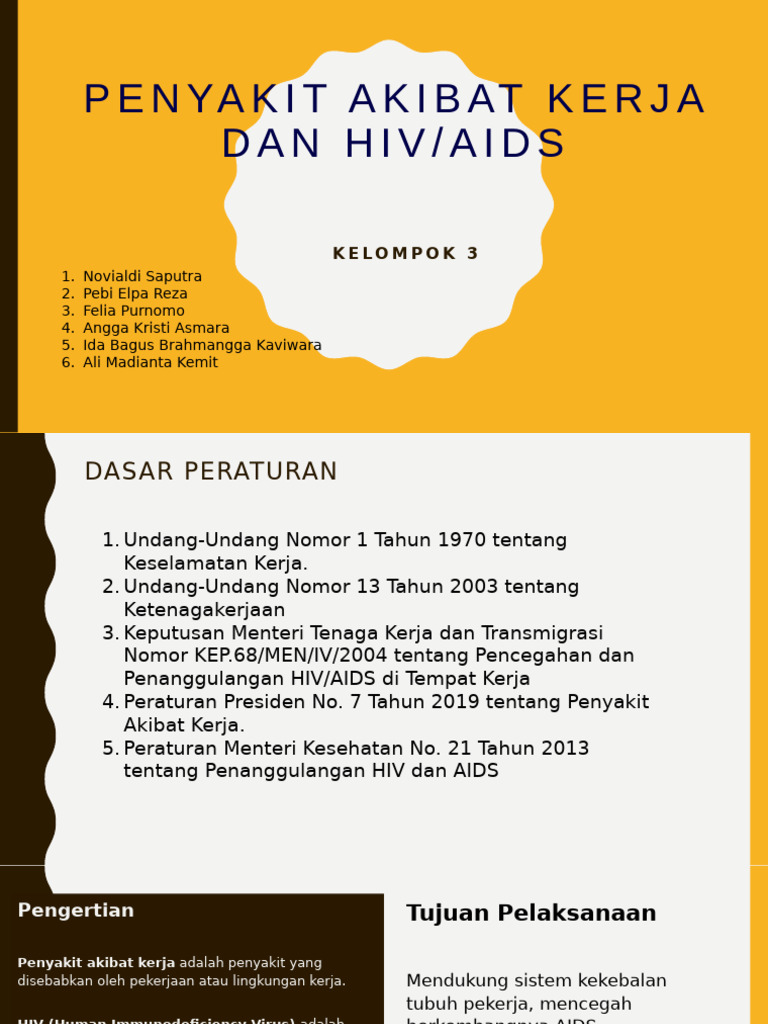 Penyakit Akibat Kerja & Hiv Aids - Kelompok 3 | PDF