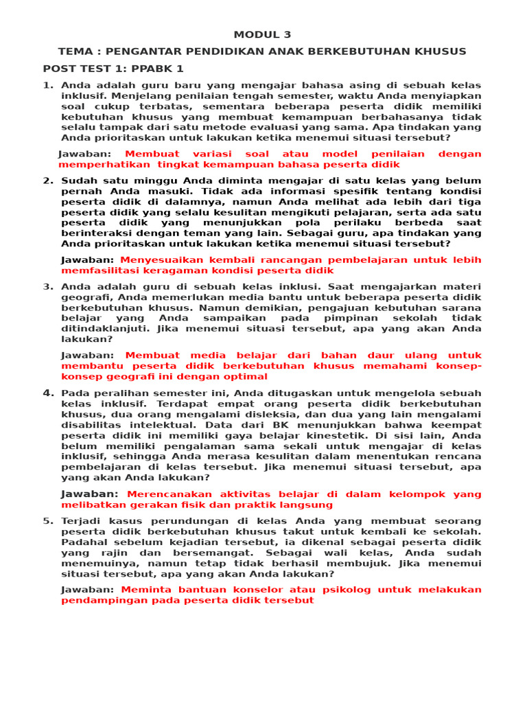 Modul 3 Post Test | PDF