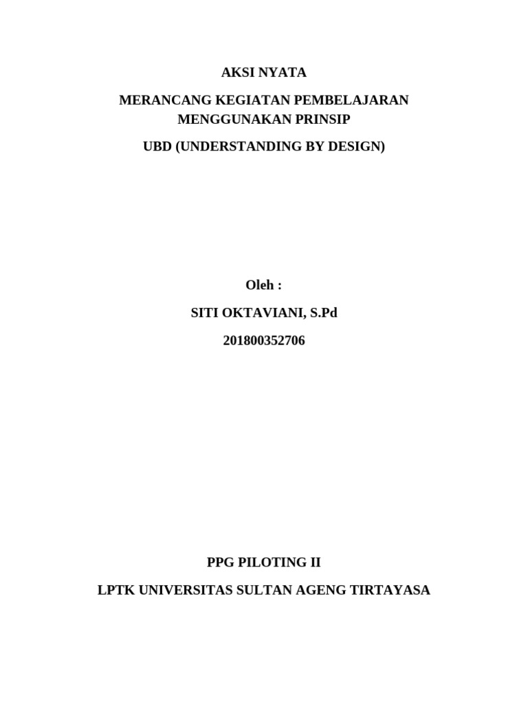 Jurnal Pembelajaran Prinsip Ubd | PDF