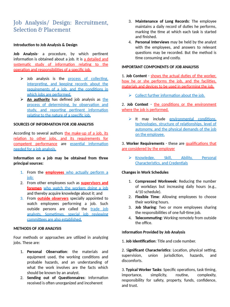 Job Analysis | PDF