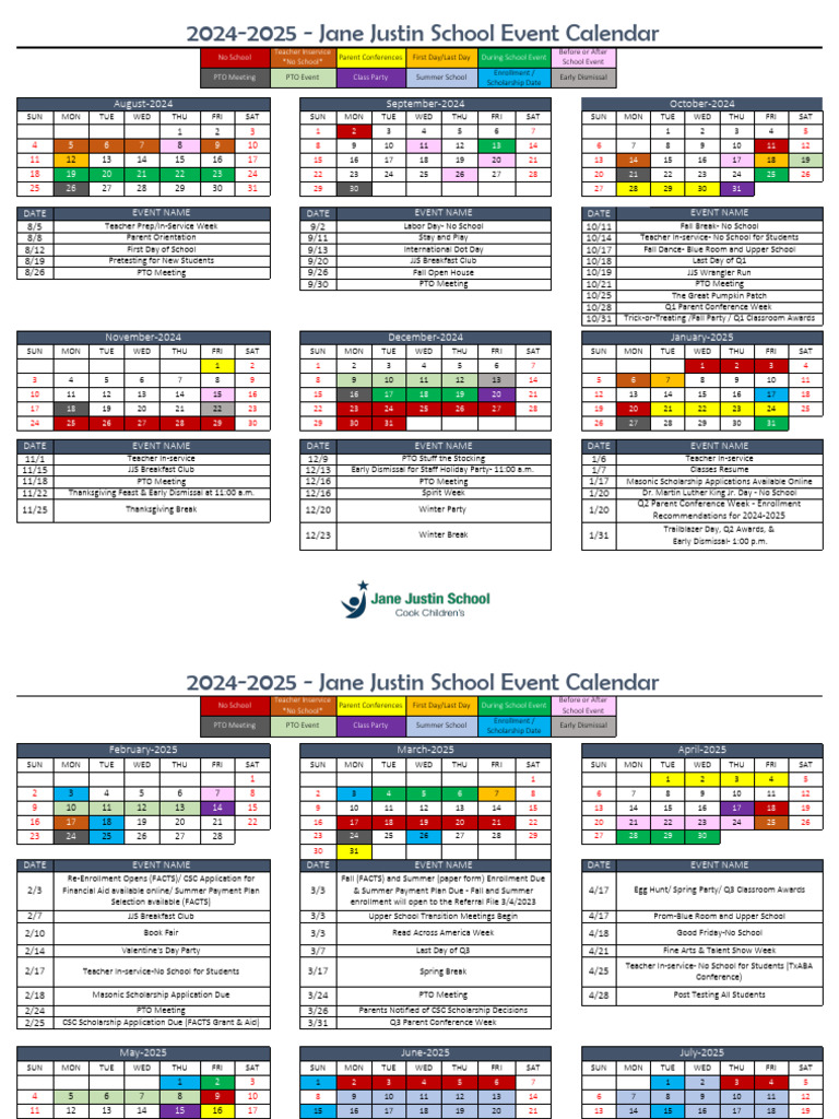 jjs school calendar 2024 2025 PDF