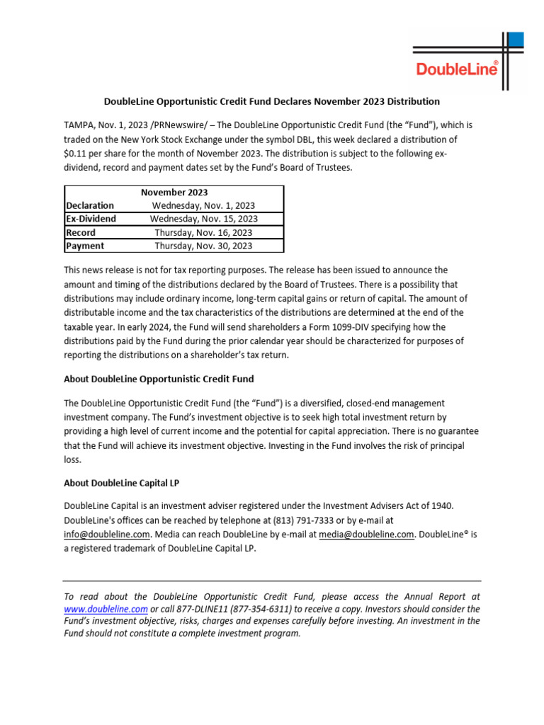 DBL Distribution November 2023 | PDF