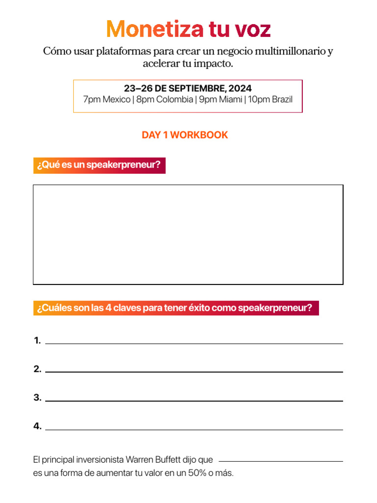 Bootcamp Day+1+Workbook | PDF