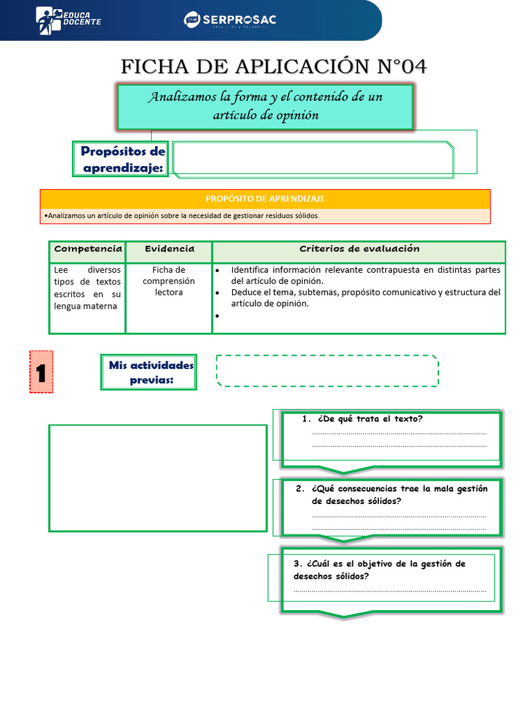 Ficha de Aplicación 4 | PDF