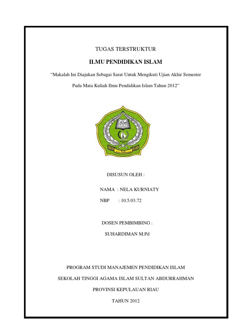Makalah Ringkasan Buku Ilmu Pendidikan Islam