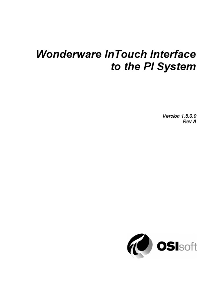 Wonderware Intouch Interface To The Pi System Rev A PDF Application Programming Interface
