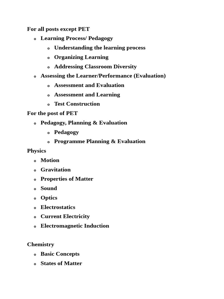 Syllabus OES | PDF