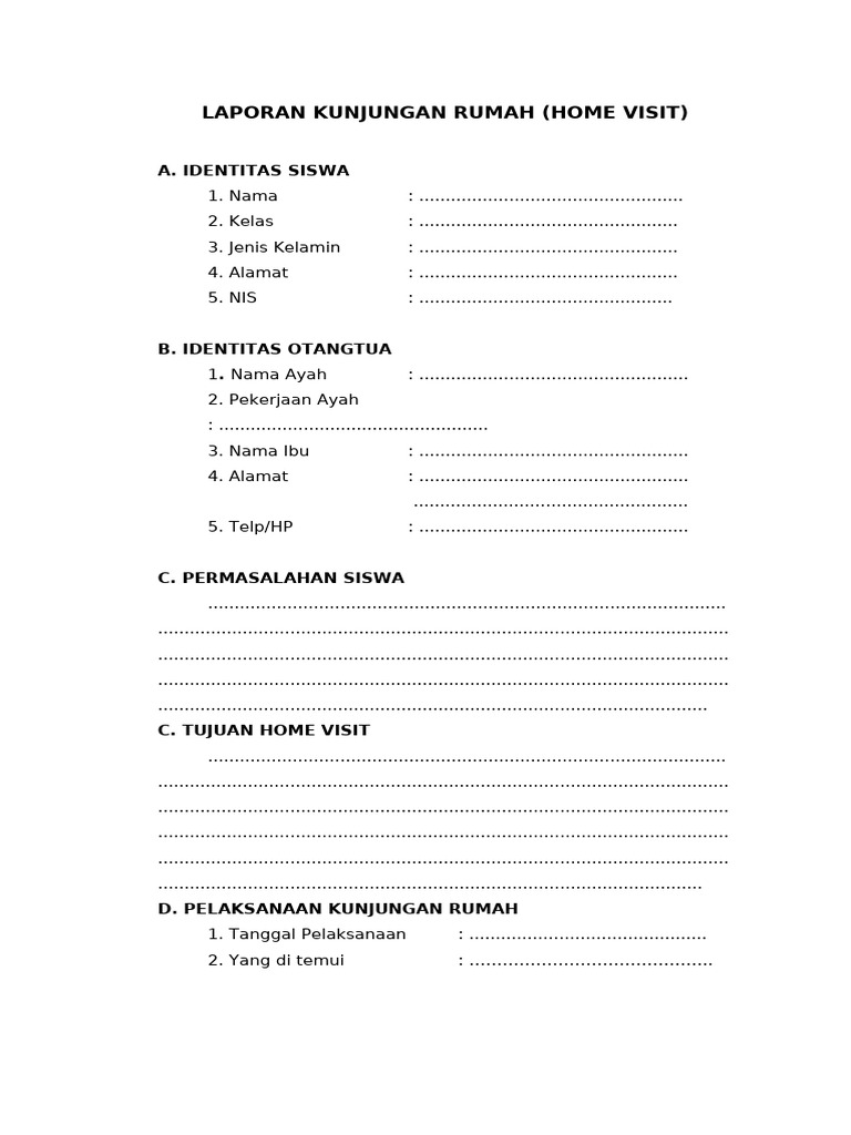 Laporan Kunjungan Rumah | PDF