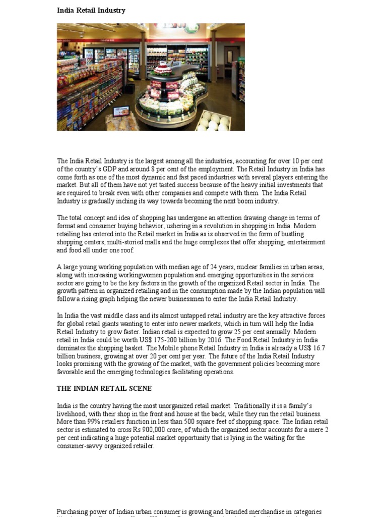 India Retail Industry | PDF | Supermarket | Retail
