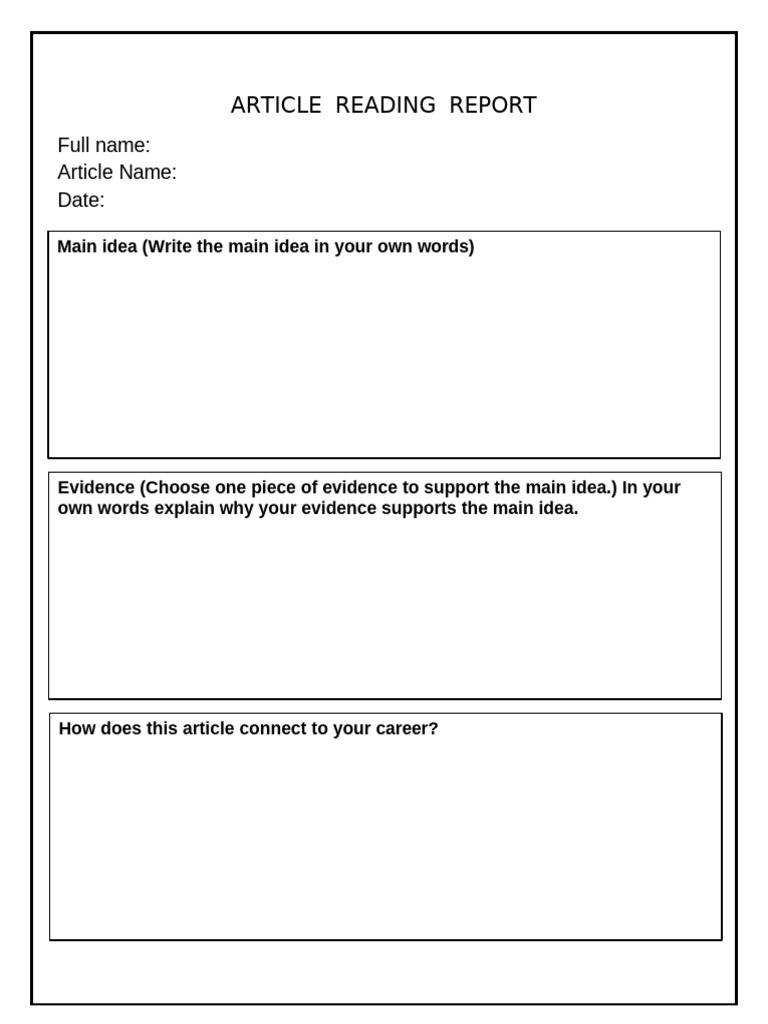 Article Reading Report | PDF