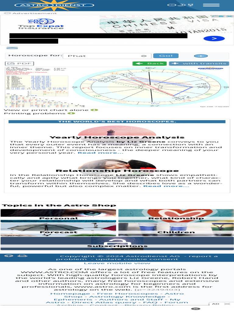 Free Astrology Chart Astrodienst PDF