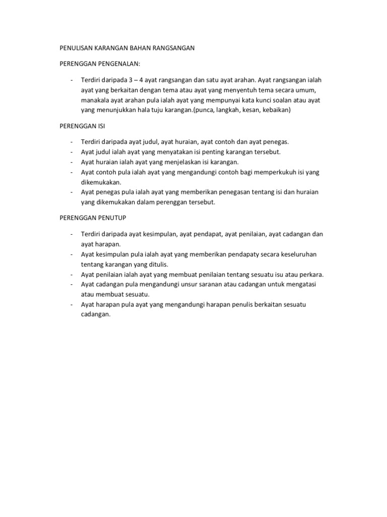 Penulisan Karangan Bahan Rang Sang An Pdf