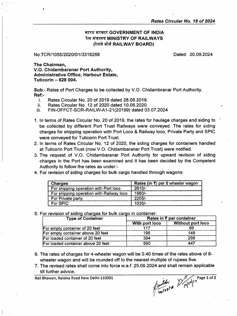 Rates of Port Charges | PDF