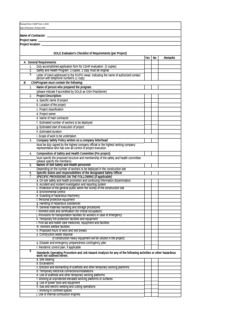 Checklist | PDF